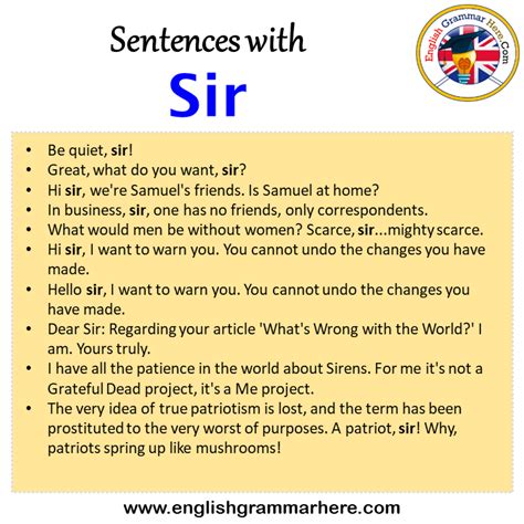 How to use sir in a sentence