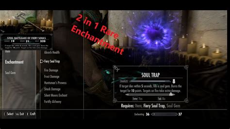 How to use soul trap skyrim. Not only does the Fiery Soul Trap enchantment do Fire damage, but it also traps the soul into an empty Soul Gem so long as the kill is secured within five seconds of a hit. Related Skyrim: 12 Best ... 