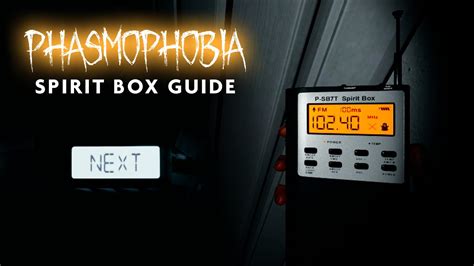How to use spirit box phasmophobia. With it on, if using push to talk, hold that key and ask a question, if using open mic, just ask a question. The room you are in while using it must have the electic lights off, candles are ok. Alternatively if you turn the spirit bix on and leave it in a dark room a "fail safe" mode eventually starts and it will automatically try to get ... 