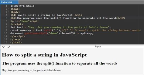 How to use split function in javascript