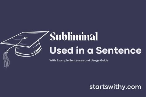 How to use subliminal in a sentence