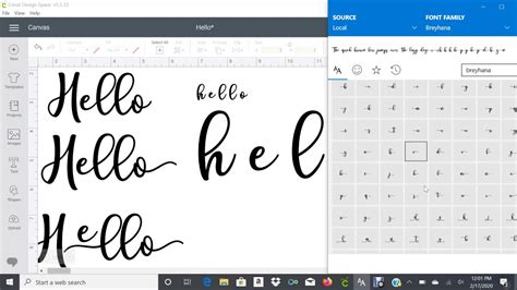 How to use tails for fonts on Cricut Design Space from Font Character