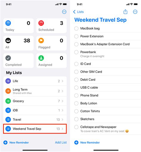 How to use templates in Reminders app on iPhone in iOS 16