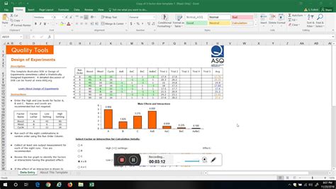 How to use the Design of Experiments Template YouTube