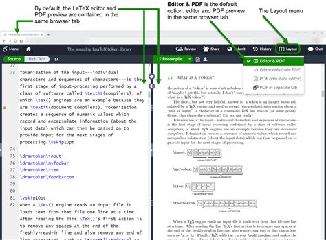How to use the Overleaf layout menu Overleaf Online LaTeX Editor