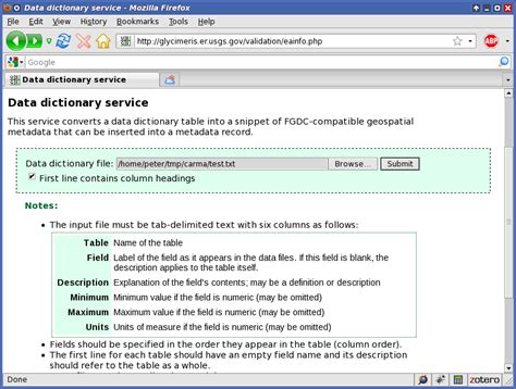 How to use the data dictionary conversion service