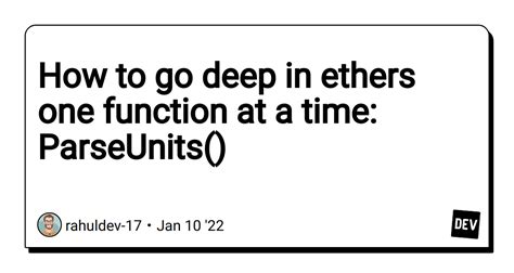 How to use the ethers.utils.parseUnits function in ethers