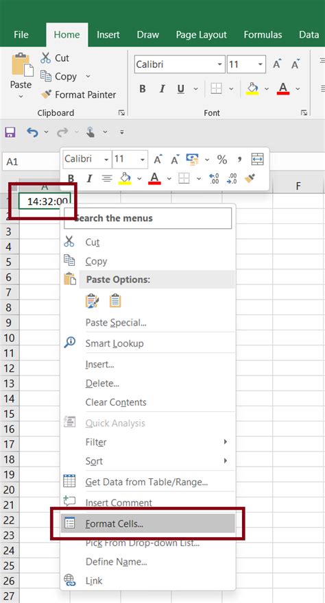 How to use time format in excel