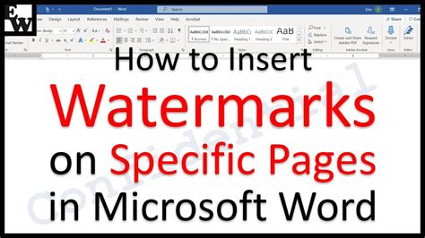 How to use watermark in word