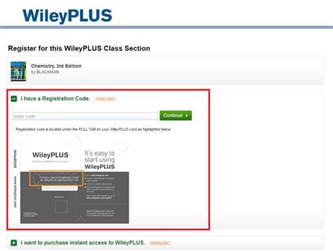How to use wiley registration code. New Registration: If you have not already registered for these materials and you have a registration code (FROM your book), then please enter the code below. (Please note that this code can only be used successfully ONCE to register, after which time it ceases to be valid.) Registration Code. SUBMIT. 