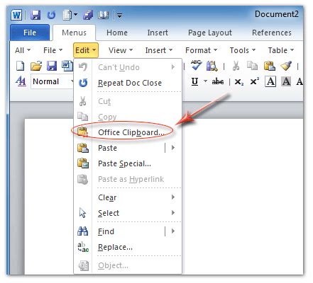 How to view clipboard in word