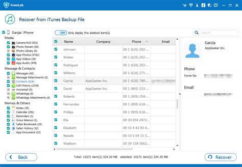 How to view contacts in itunes backup
