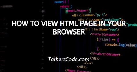 How to view html page in browser