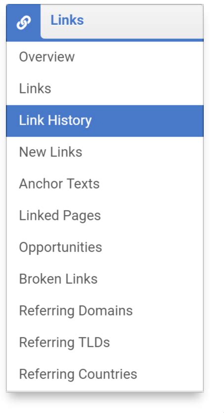 How to view the development of links over time SISTRIX