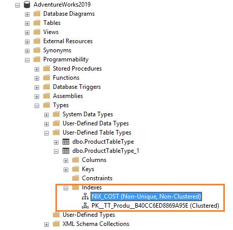 How to view user defined table type in sql server.  Developers can use ...
