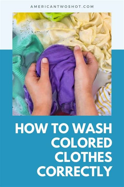 How to wash colored clothes. Set dials to small load, and hot water. Pour in detergent and bleach as recommended for a small load (Sometimes a scoop of baking soda helps to get the filth out). Put the filthy's in the washtub after it's almost full. When the water stops filling, allow to agitate the filthy's for a minute or so. 