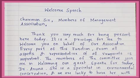 How to welcome speech in english