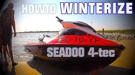 How to winterize sea doo jet ski. Start the Sea-Doo engine and then immediately open the water tap. Run the engine for 90 seconds at idle and ensure water flows out of the pump while flushing. Next, shut the water off and continue to run the engine at 5000 RPM for 5 seconds, then shut the engine down. Drying out the exhaust system is especially critical in cold weather areas. 