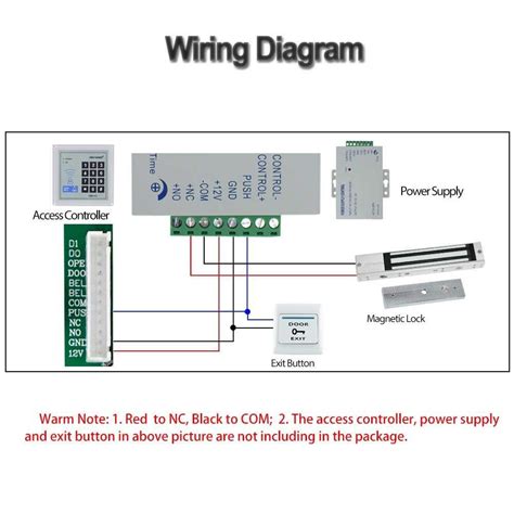 How to wire electromagnetic lock.  A secondary diode was installed across the electr...