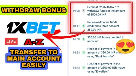 How to withdraw bonus 1xbet