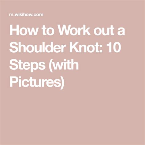 How to work out knot in shoulder