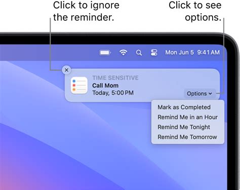 How to work with notifications in Reminders on Mac