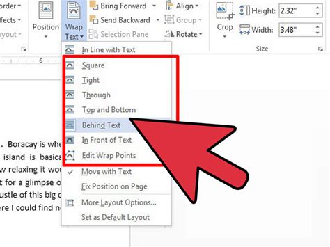 How to wrap words in word