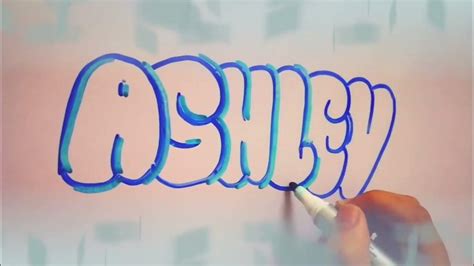 How to write Ashley in bubble letters with shading YouTube