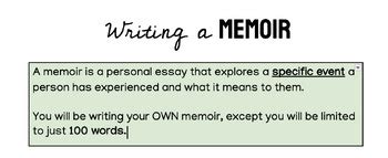How to write a 100-word memoir