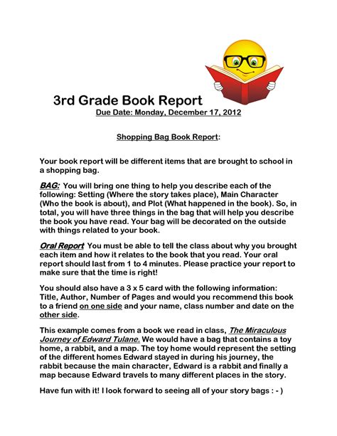 How to write a 3rd grade book report