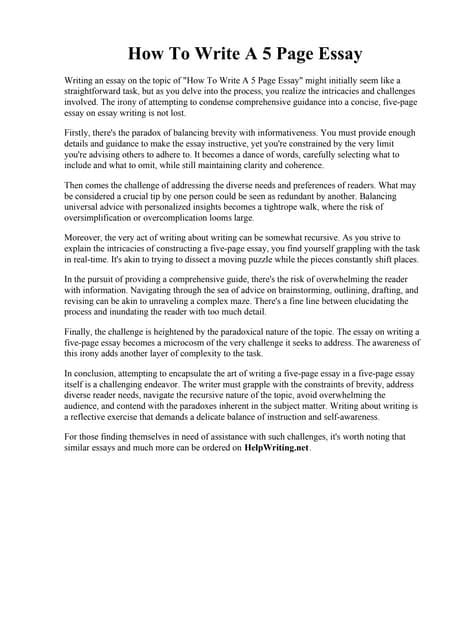 How to write a 5 page essay use How To Write An Interesting Five Page