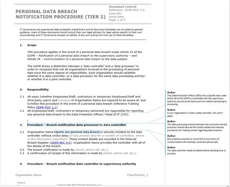 How to write a GDPR data breach notification procedure with template