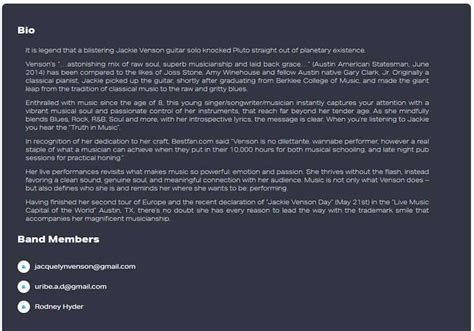 How to write a band bio template