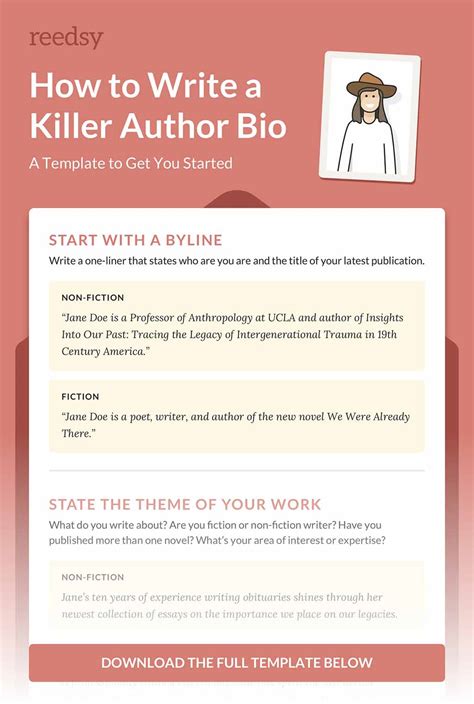 How to write a book author bio sample