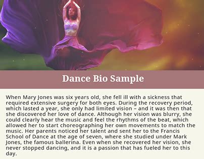 How to write a dance biography