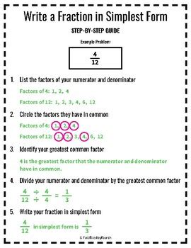 How to write a fraction in simplest form