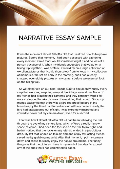 How to write a narrative essay. Updated on October 16, 2020. A narrative essay or speech is used to tell a story, often one that is based on personal experience. This genre of work comprises works of nonfiction that hew closely to the facts and follow a logical chronological progression of events. Writers often use anecdotes to relate their experiences and engage the reader. 