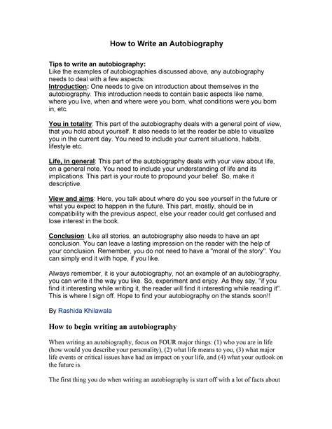 How to write a non-fiction autobiography