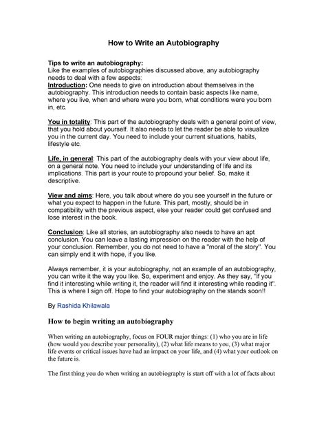 How to write a non-fiction autobiography sample
