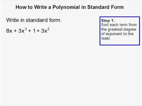 How to write a polynomial in standard form YouTube