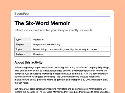 How to write a six-word memoir