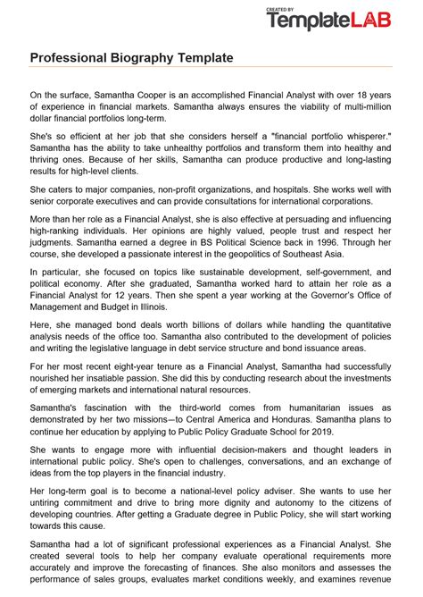 How to write a-one paragraph personal biography
