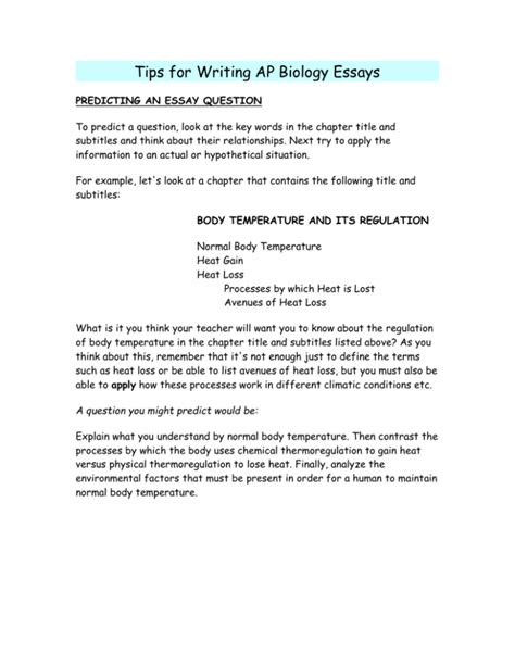 How to write an ap biology essay