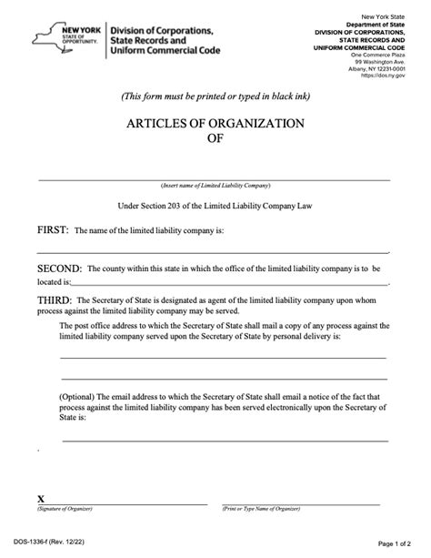 How to write articles of organization for an llc