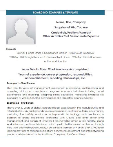 How to write board member bio