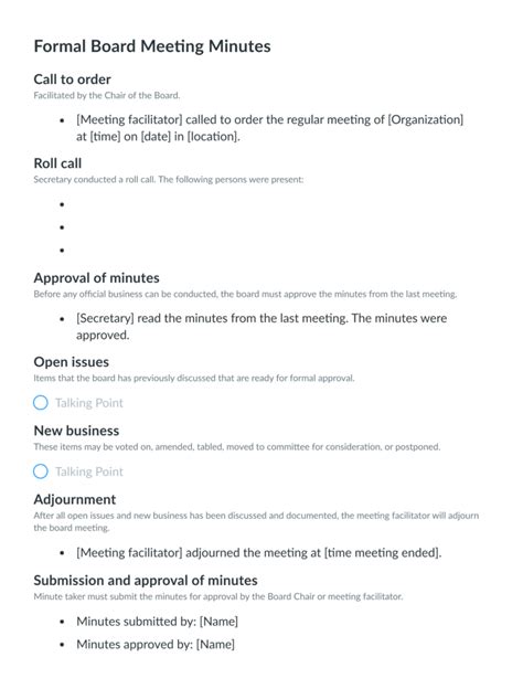 How to write board minutes