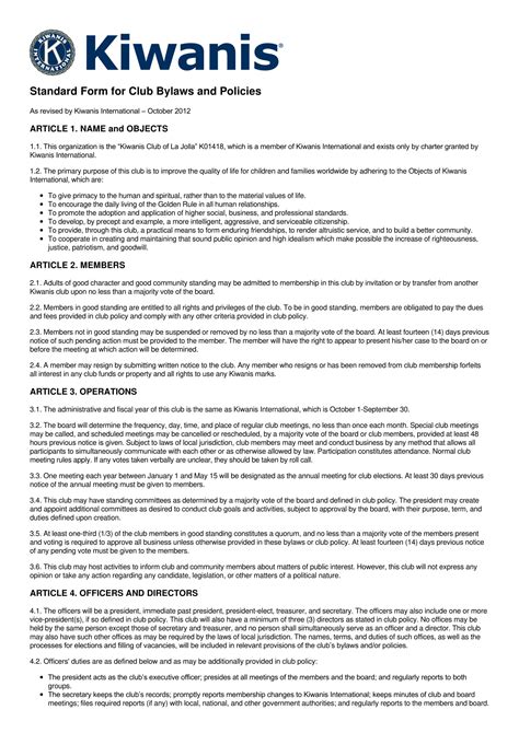 BYLAWS OF WILEY ATHLETIC BOOSTER CLUB, INC. A NON-PROFIT CORPORATION Article I Name and Location 1.01. The name of the organization shall be Wiley Athletic Booster Club, Inc. (hereinafter referred to as “Booster Club” or “Organization”). 1.02. All club meetings may be held at such places within the Leander Independent School District. 