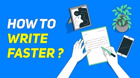 How to write faster. Here are the time management techniques you can employ to help you write faster: 1. Set Writing Goals and Timelines. Clearly define your writing goals and establish realistic deadlines for completing every writing project you have. Having well-defined goals and timelines gives your writing purpose and structure. 