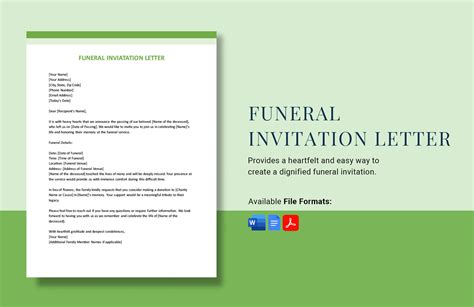 How to write funeral invitation letter to a group.  But sending an invitatio...