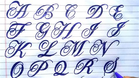 How to write in CursiveCalligraphy Alphabets az Edwardian font style